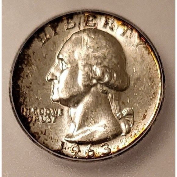 1963 Washington Quarter Unc MS67+ ICG Toning - Picture 3 of 4